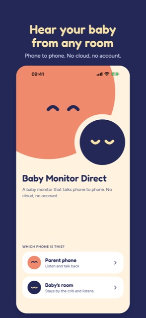 Baby Monitor Direct screenshot: welcome screen