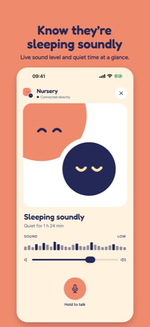 Baby Monitor Direct screenshot: sleeping soundly, live sound level