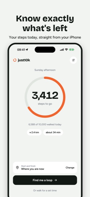 just10k screenshot: steps left today